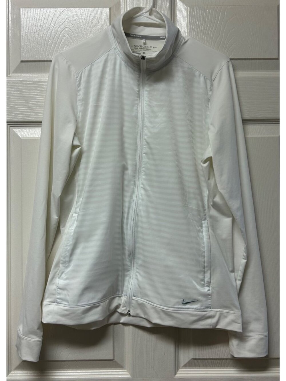 Nike Women's Golf Tour Performance White Dri-Fit Full-Zip Jacket Sz L Activewear